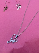 Faith Jewelry Stainless Steel Heart Necklace Bracelet Earrings Hypoallergenic