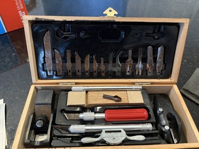 Vintage X-ACTO No. 5086 Standard Craft Tool Set Wood Box Complete Hobby Knife Ki