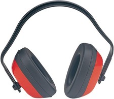 Safety Ear Muffs Red Noise Protection Adjustable One Size,