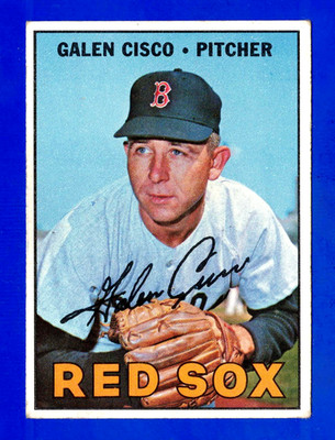 1967 TOPPS #596 GALEN CISCO BOSTON RED SOX -- MARK ON BACK