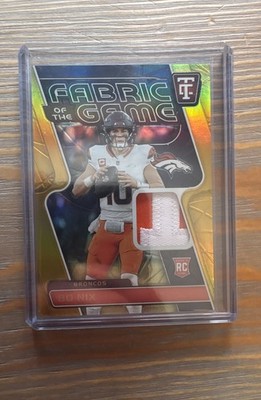 2024 Panini Totally Certified Fabric of the Game Rookie Bo Nix FGR-BNX Gold /10