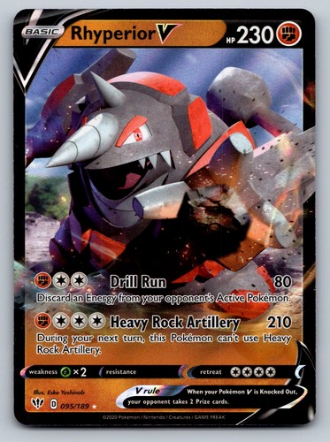 Pokemon Rhyperior V Ultra Rare SWSH03: Darkness Ablaze 095/189 NM