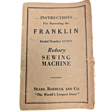 Sears Franklin Rotary Sewing Machine Model 117.931 Instruction Manual J8383 Book