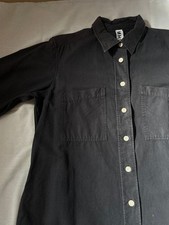 MHL Margaret Howell Shirt Dress Black Size 2 Casual Office Wear Used