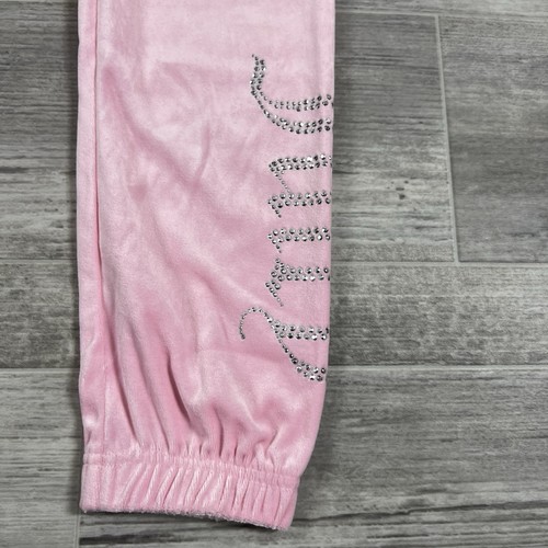 Juicy Couture Girl’s Medium Pink Cuffed Tracksuit Joggers Fleece Pants NEW - Picture 7 of 8