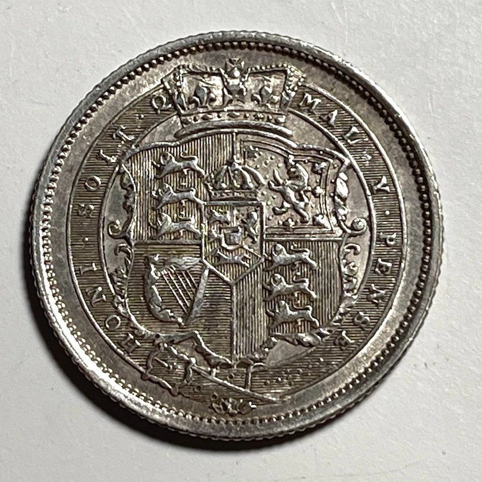 1819 Great Britain One Shilling George III AU Details World Coin Silver .925 - Image 3 of 4