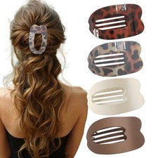 4 Pack Women Flat Hair Clips French Large Matte NonSlip Claw Barrette