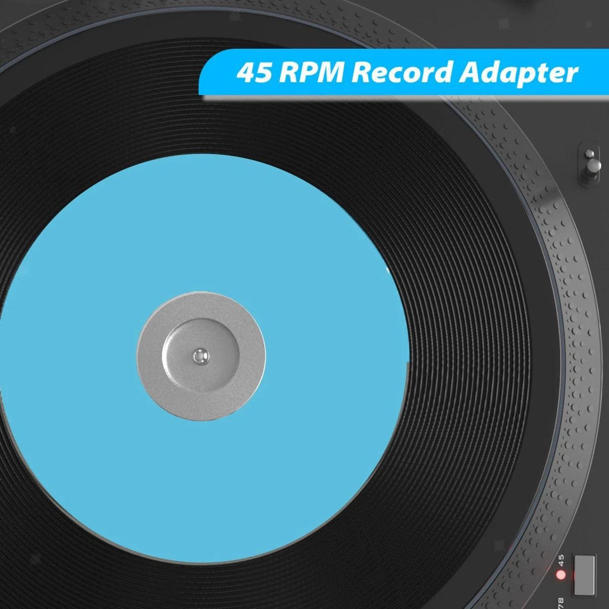 Adaptateur Nettoyeur De Vinyles En Plastique Bleu - Pour Tourne-Disque