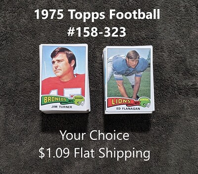 1975 Topps Football #158-323 YOUR CHOICE $1.09 Flat Ship UPDATED 5/31/24