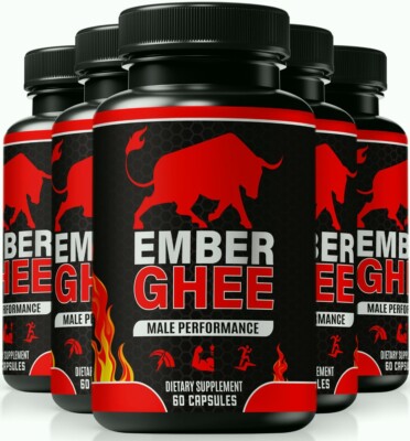 (5 Pack) Ember Ghee ed Pills for Men, EmberGhee Advanced Male Health Capsules