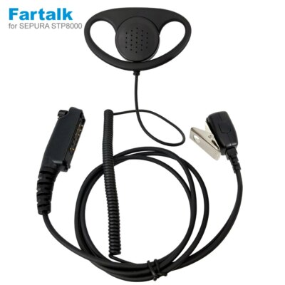 Auricolare Con Microfono PTT Per Radio Sepura STP8038, STP8030, STP9000 - Forma G, Nero - Foto 2