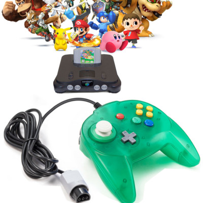 Mini N64 Controller Wired Game Pad Joystick Kompatibel mit der N64 Konsole Grün