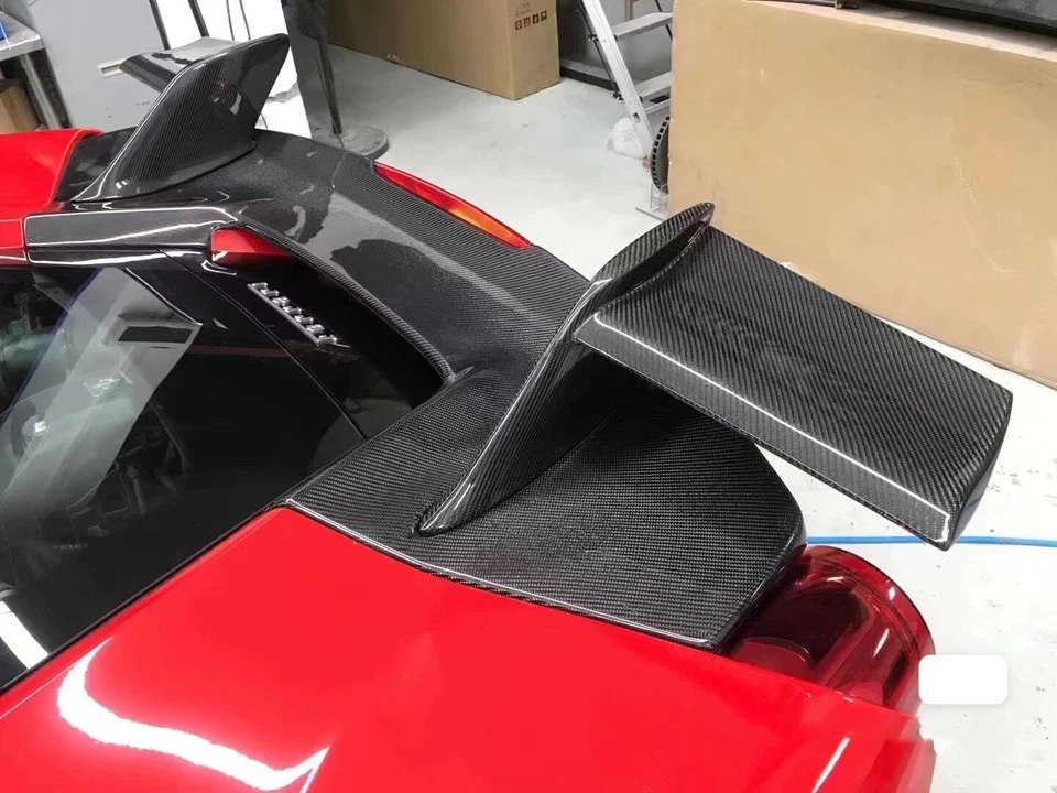 CARBON FIBER REAR WING TRUNK LIP TAIL SPOILER FOR Ferrari 488 GTB MAN Style - Image 4 of 4