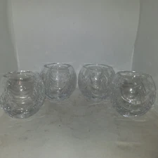 SET OF 4 Waterford Marquis Crystal Christmas Tree Votive candle holder tealight