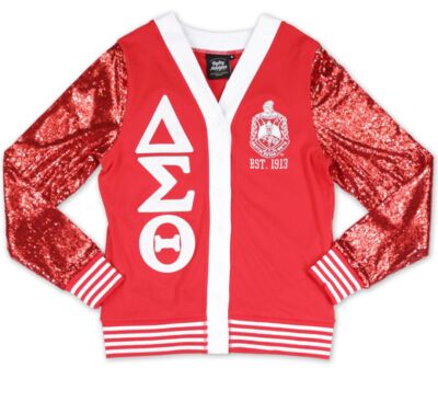 Delta Sigma Theta M12 Sequin Cardigan Red