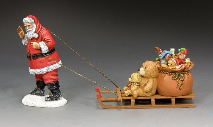 King & Country – Set De Noël XM024 – Le Père Noël Et Son Traîneau – Figurines Plomb