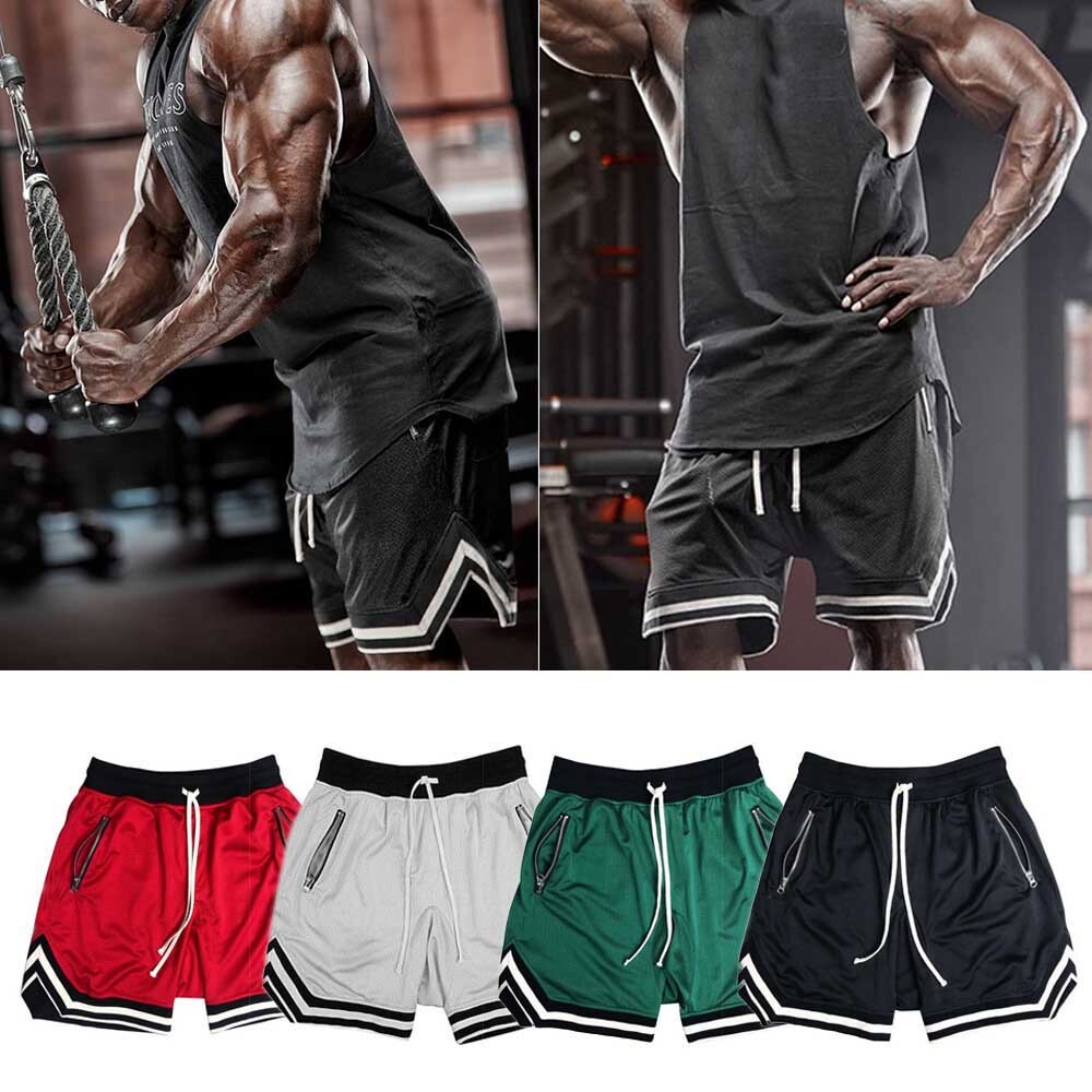 Pantalones De Baloncesto Con Bolsillos De Malla Para Hombre Pantalones ”