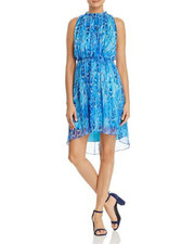 ELIE TAHARI Abertha Printed Silk High/Low Dress MSRP $468 Size 0 # 10A 275 Blm