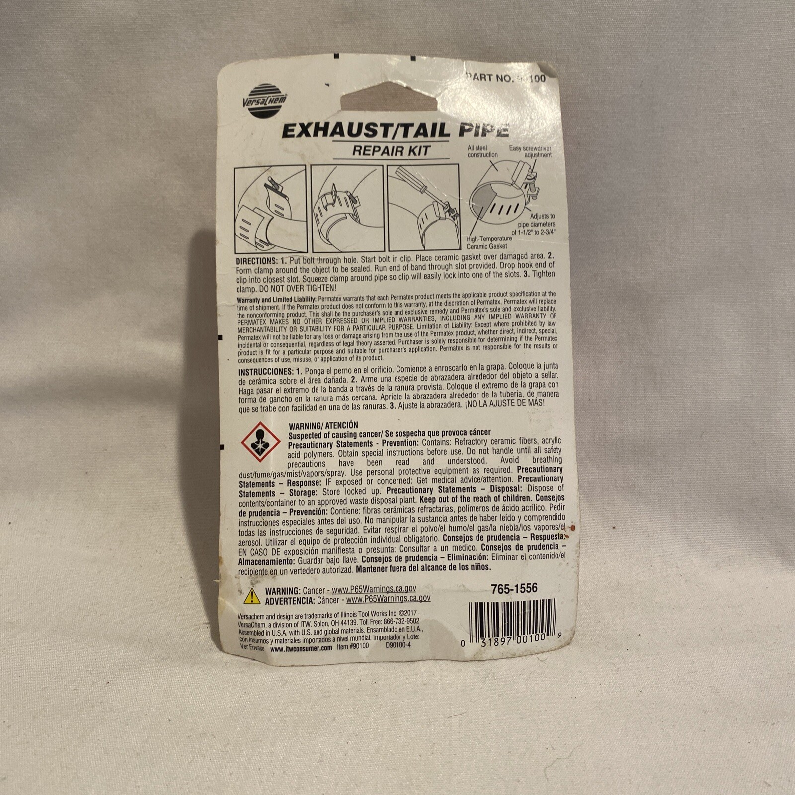 VersaChem Part Number 90100 Heavy Duty Exhaust/Tailpipe repair kit New