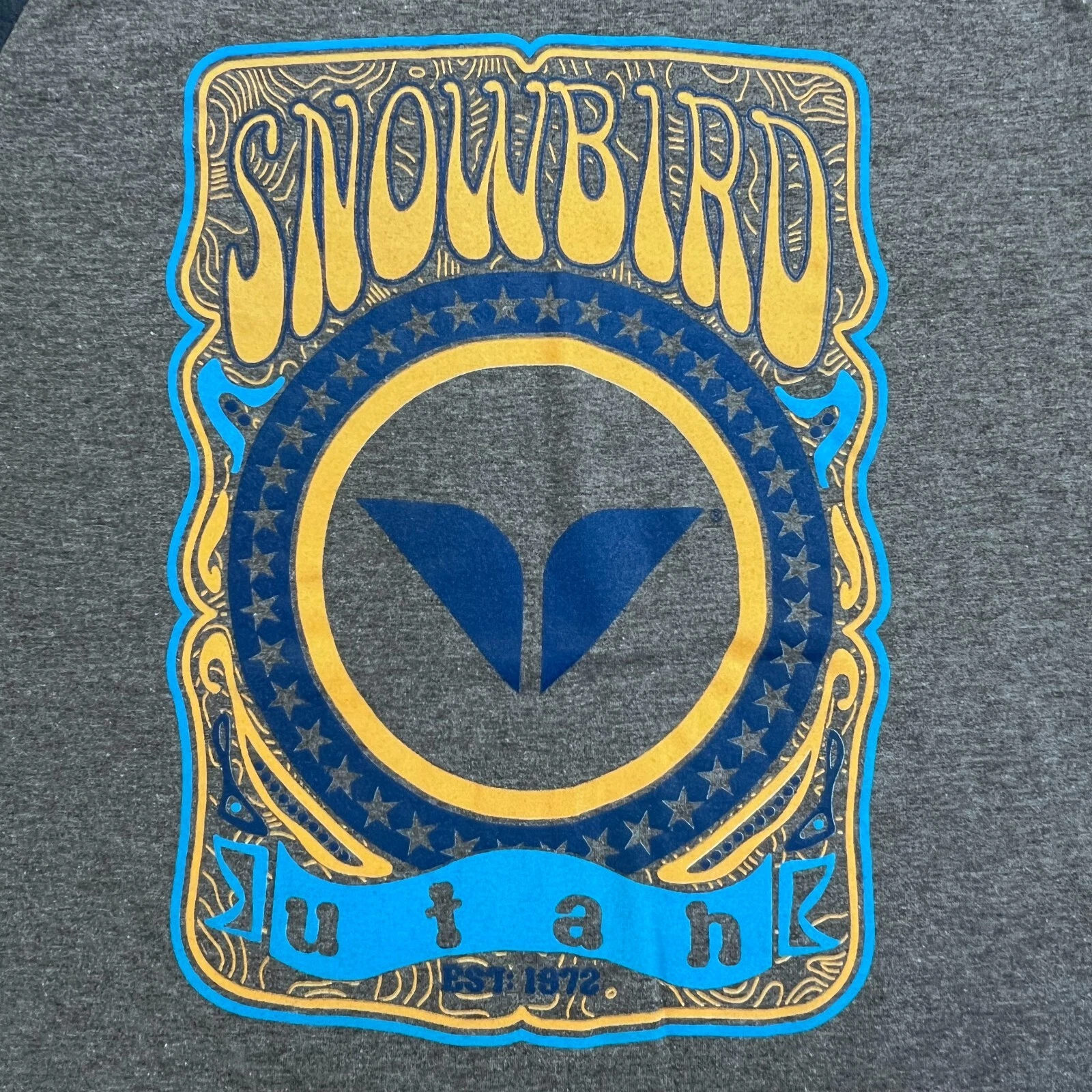 Snowbird Utah Ski Resort Shirt Mens M Colorblock Raglan 3/4 Sleeve District Tee