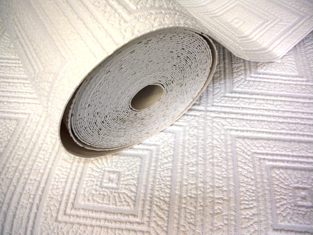 AS Creation Big Squares Wallpaper White Blown Vinyl Thick Paintable