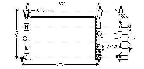 OLA2582 AVA Radiator FIT OPEL MERIVA (2003) 1.6