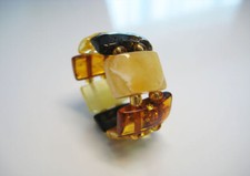 Natural Multicolor Baltic Amber Ring Handmade Gift Size 7-8