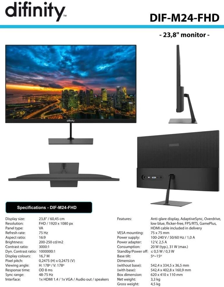 HP All in One PC Set |  Intel 2.90GHz | 8GB Ram | 256GB SSD | Win11 Pro - Bild 4 von 4