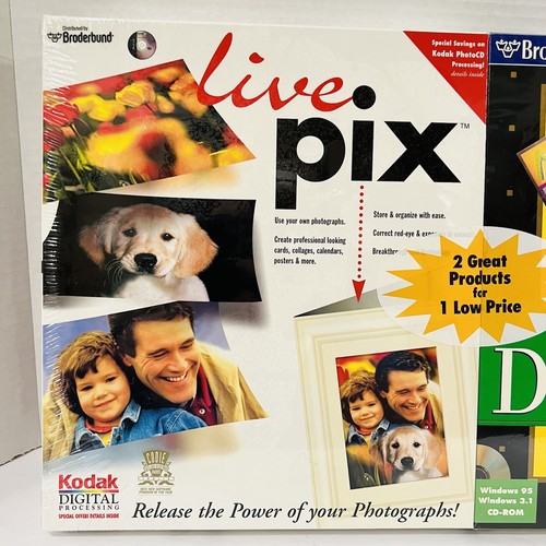 Live Pix w Print Shop Deluxe lll Windows 95 CD-ROM Kodak Digital Processing - Picture 4 of 8