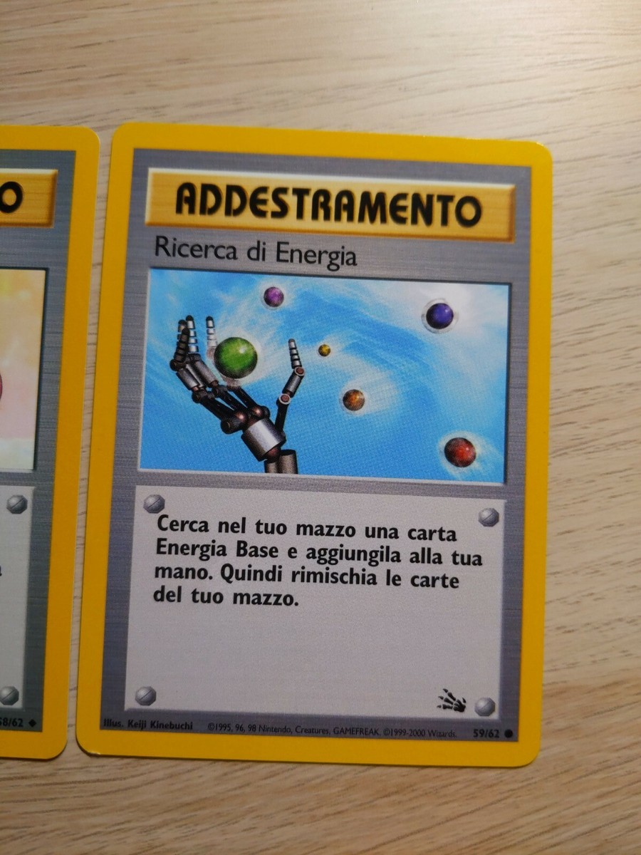 Italian Addestramento Pokemon Cards 62/62 58/62 59/62