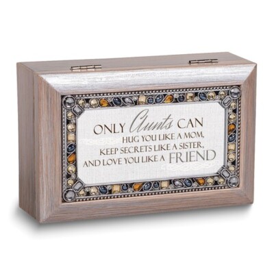 Cottage Garden Silver Tone Rhinestone Photo Music Jewelry Box Plays ''Edelweiss.''