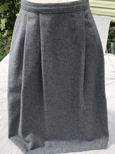 Vtg Skirt Pleated Midi Grey Pleated Wool Blend Jrs Woman s 3 22 Denmark Mod