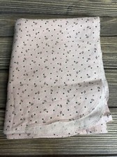 Carters Baby Infant Receiving Crib Blanket Pink With White Flowers 26x35