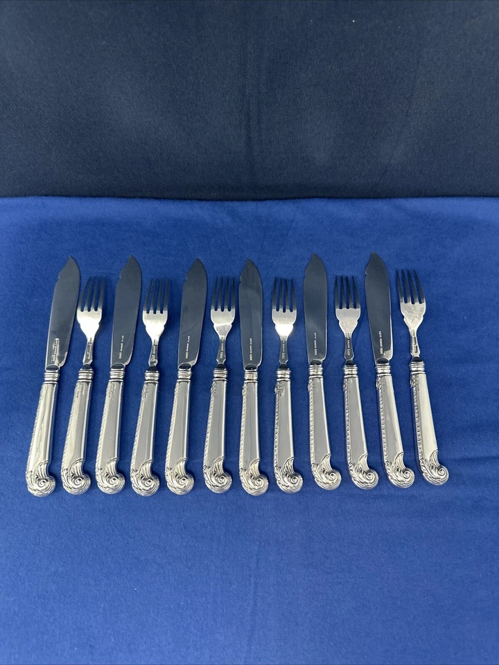 BIRKS STERLING GEORGE II PH 12 PIEZAS SERVICIO DE PESCADO SIN MONO  Foto 2 de 4