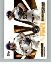 2023 Topps Corbin Burnes Brandon Woodruff 12P-2 One-Two Punch Brewers