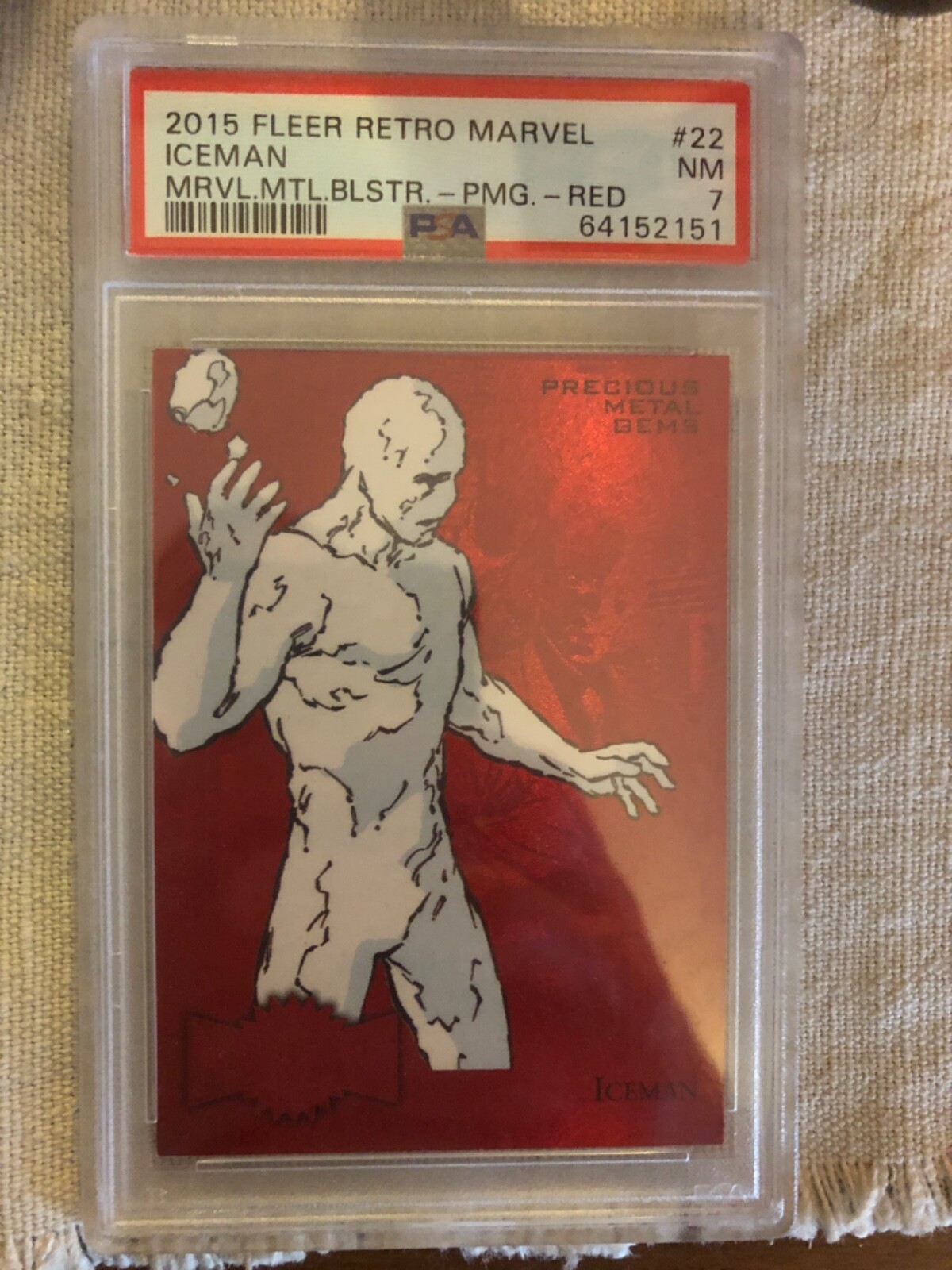 2015 Marvel Fleer Retro Iceman #22 Precious Metal Gems Red 12/100