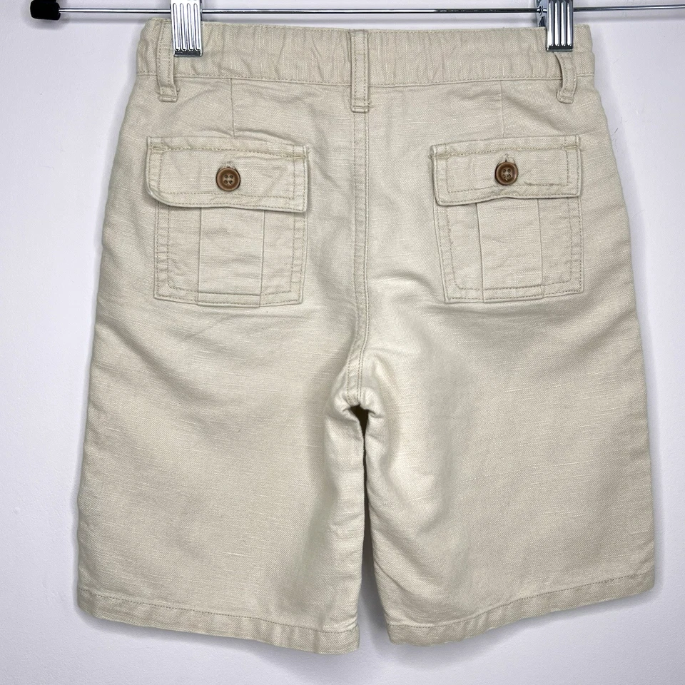 Pantalones cortos Janie And Jack para niños, marfil, 5T, mezcla de lino/algodón Foto 3 de 4
