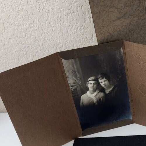 Antiguo abrigo de piel de mujer c1900 9 retratos sombreros parejas Nebraska Illinois - Imagen 8 de 9