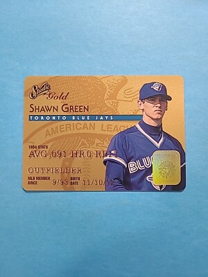 SHAWN GREEN 1995 DONRUSS LEAF STUDIO GOLD BASEBALL CARD # 28 H4939