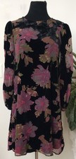 calvin klein floral burnout velvet shift dress
