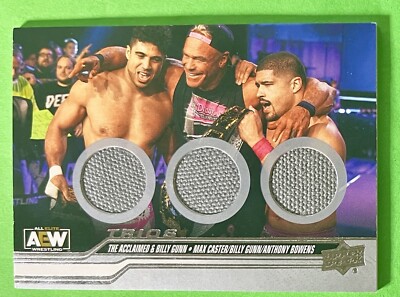 ACCLAIMED Billy Gunn/ Max Caster/Bowens 2024 Upper Deck AEW MAT RELIC SP (1:240)