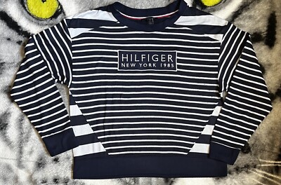 Rare Tommy Hilfiger Embroidered New York 1985 Abstract Striped