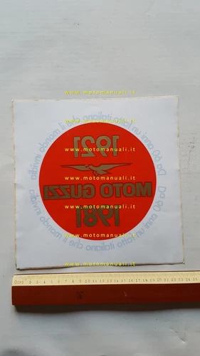 Moto Guzzi 1921-1981 original glass window sticker 60 years no sign window sticker