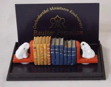 Bookend Set w/Books 1.887/8 Reutter Porcelain dollhouse miniature 1/12 scale 