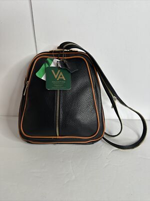 NWT Valentina Genuine Red & Tan Pebble Italian Leather  display picture 1