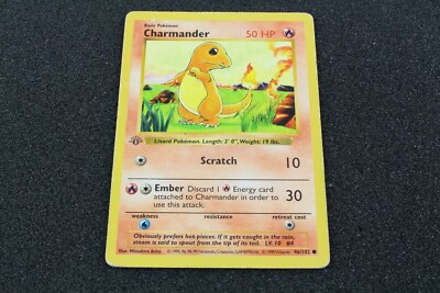 Pokemon Base 1st Edition Shadowless Charmander 46/102 Play | eBay UK