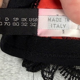 Marvel by La Perla Red Black Mesh Lace Triangle Bralette Bra 32 Italy