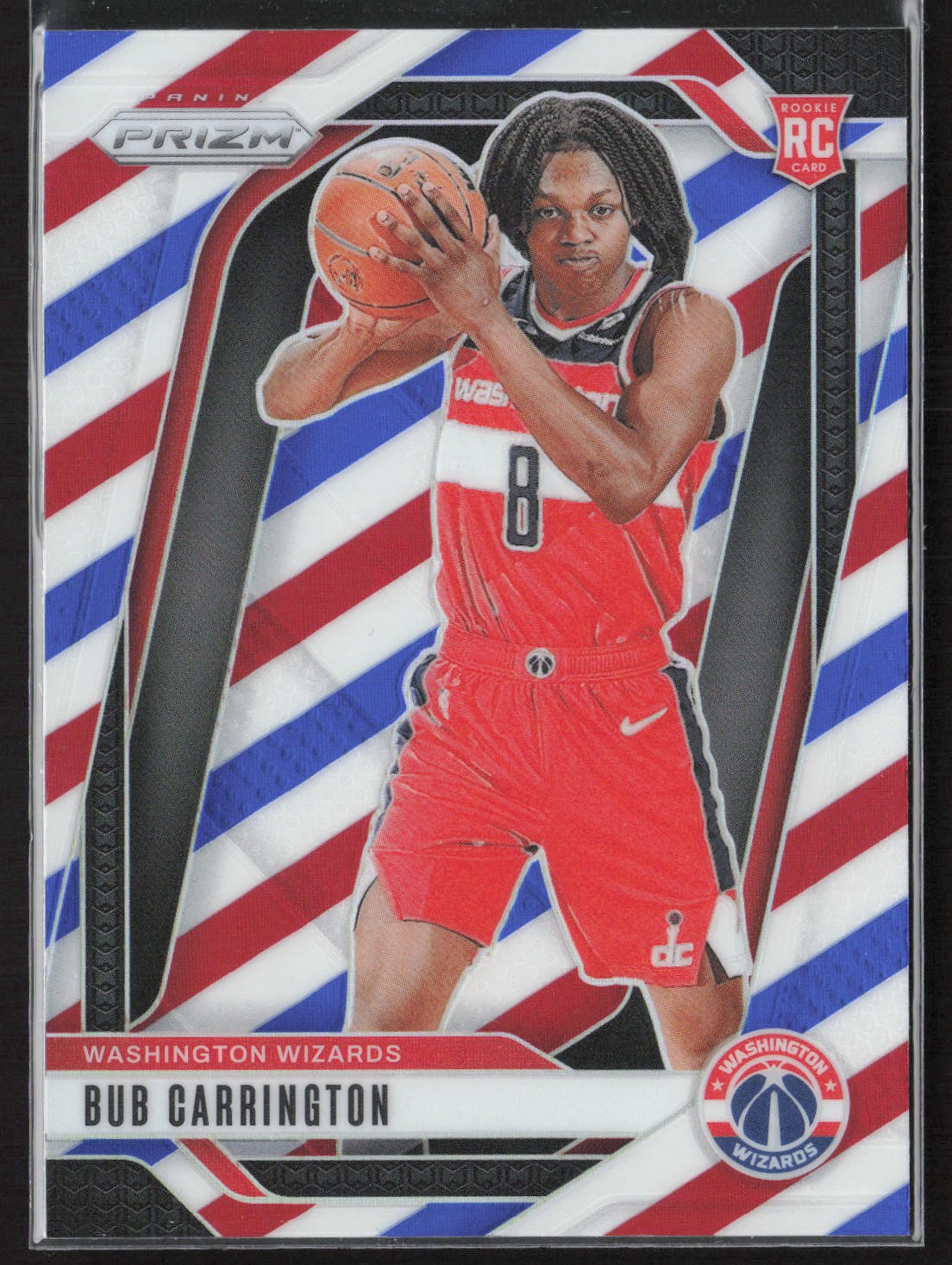 2024-25 Panini Prizm #244 Bub Carrington Red White Blue Rookie RC