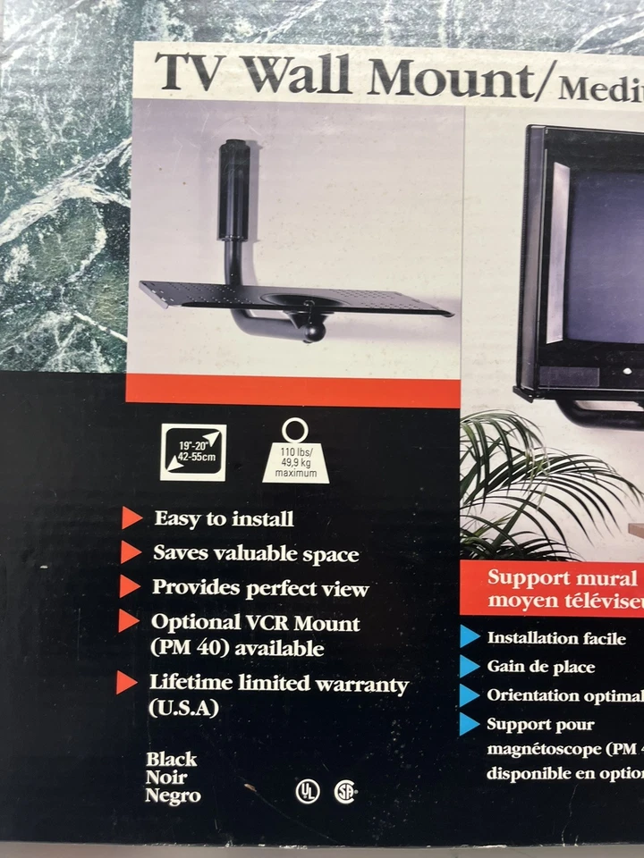 CRT TV Wall Mount Holds up to 110 Pounds For 19-20 Inch Tube TV’s PM 20 Peerless - Image 4 of 4