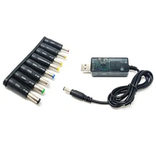 Durable USB Step-up Converter 5V to 9V/12V Power Boost Adapter With 8 Plugs
